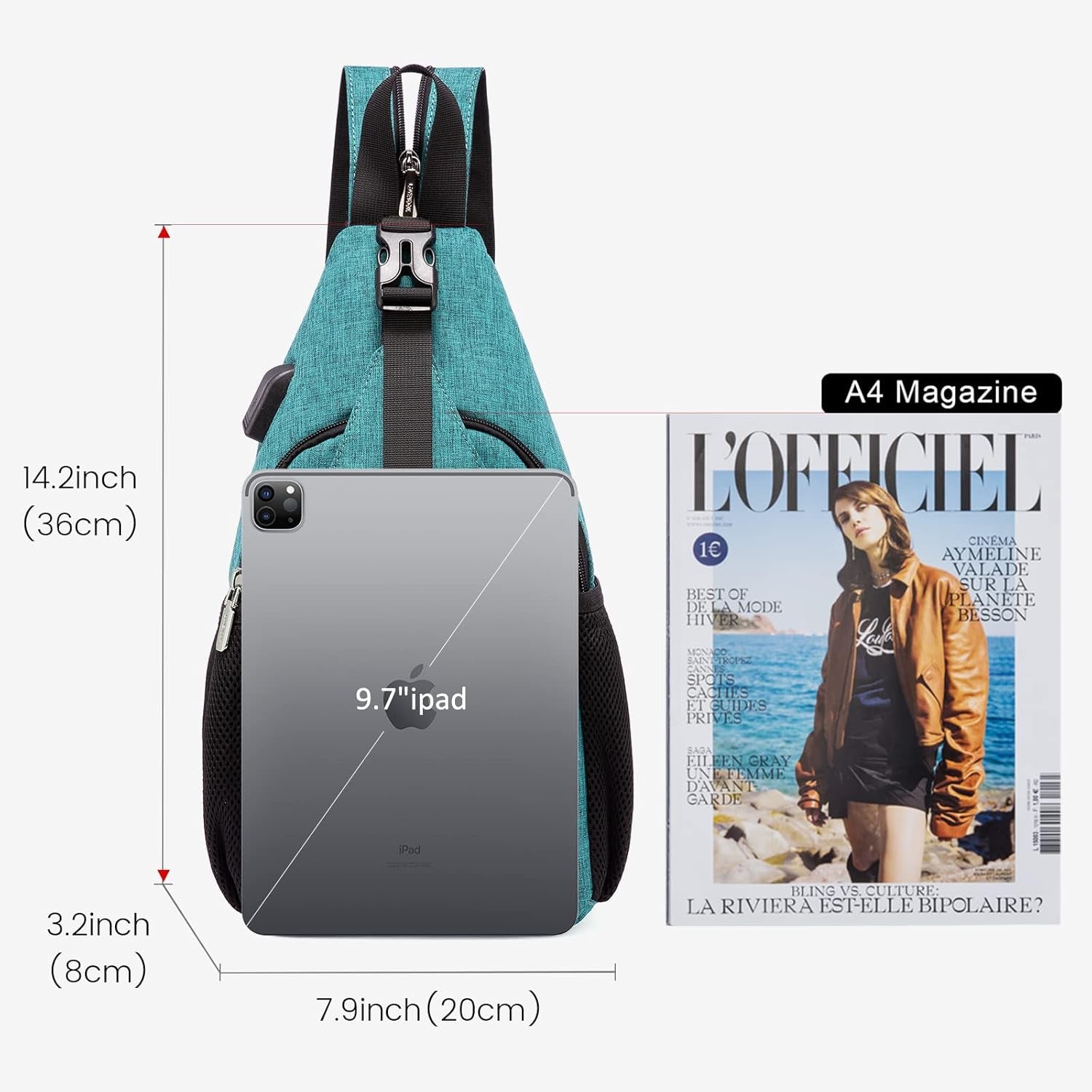 Sling Bag for Women Casual Daypack Nylon Crossbody Sling Backpack Travel Shoulder Bag Hiking Daypack