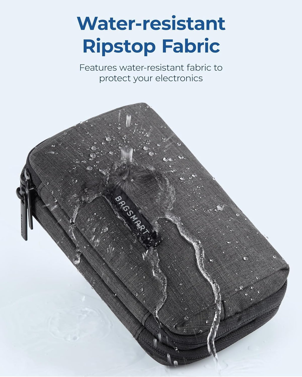 Electronics Organizer Travel Case, Cable Organiser Pouch, Travel Essentials, Tech Organiser, Travel Accessories Bag for Charging Cable, Flash Drive, Power Bank, USB, Black