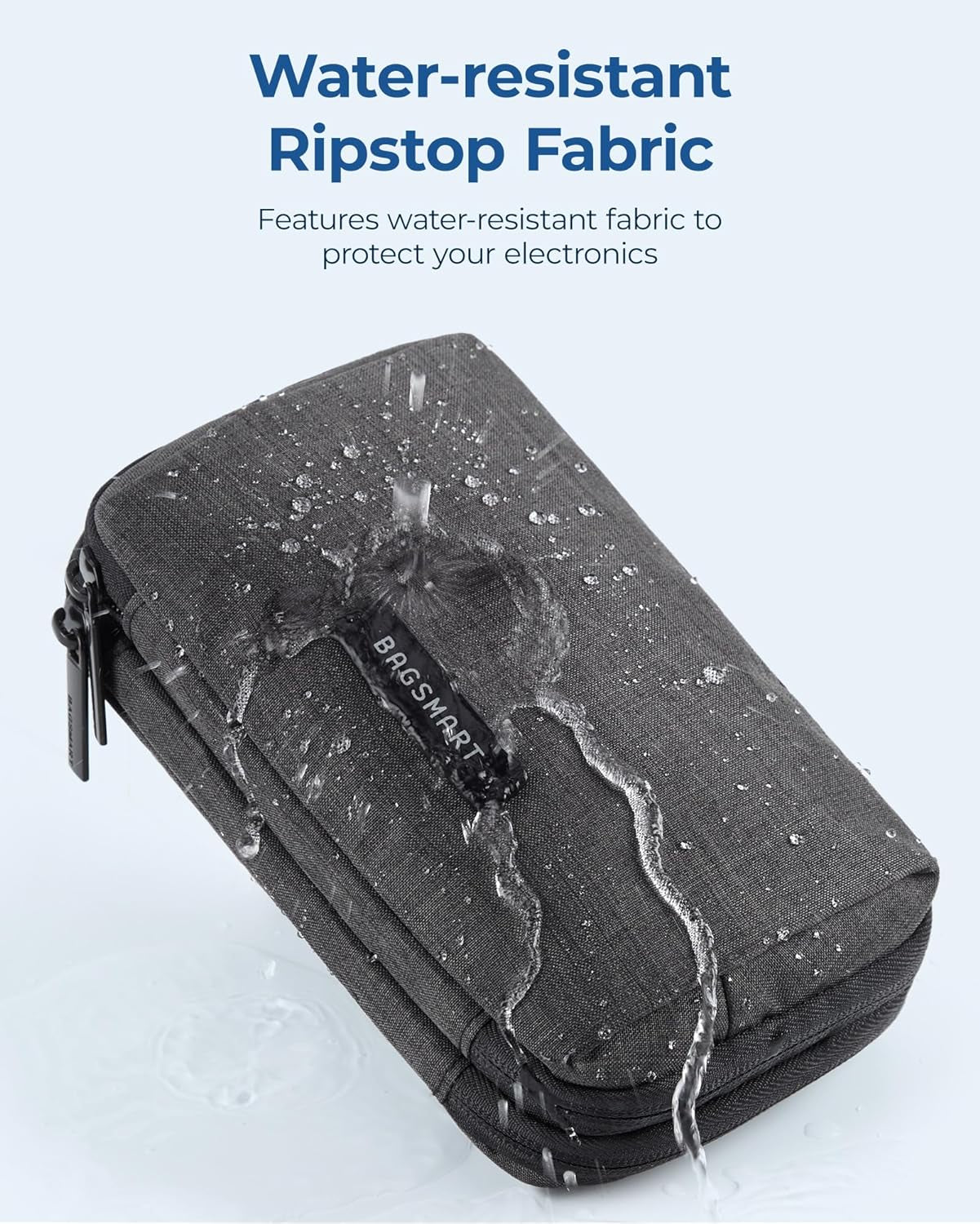 Electronics Organizer Travel Case, Cable Organiser Pouch, Travel Essentials, Tech Organiser, Travel Accessories Bag for Charging Cable, Flash Drive, Power Bank, USB, Black