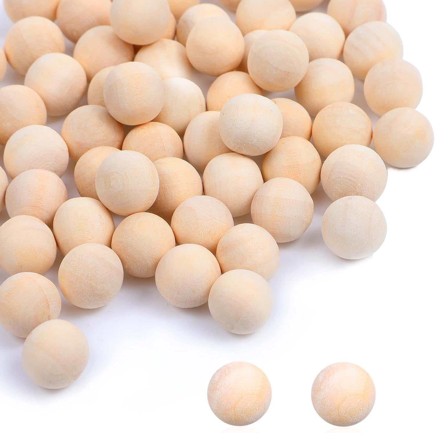 100 PCS round Wooden Balls for Crafts, Unfinished Natural Wood Balls for Crafting for DIY Craft Projects Jewelry Making Arts Design