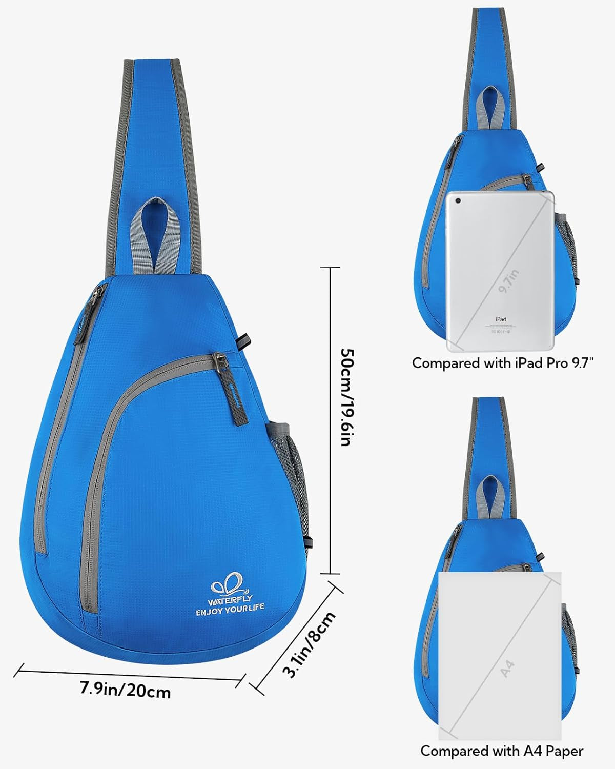 Crossbody Sling Bag Small Water Resistant Backpack Lightweight Shoulder Chest Daypack for Men Women Hiking Travel