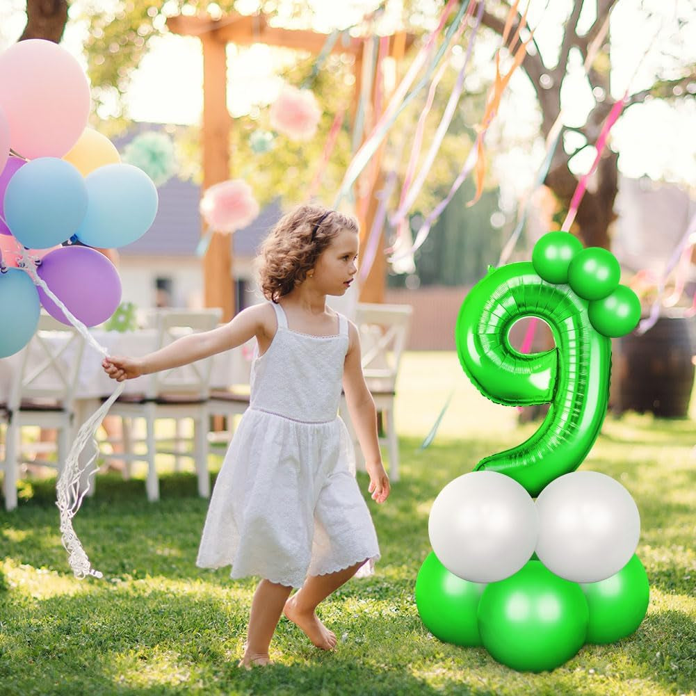Helium Balloons - 40 Inch Number Balloons with Large Numbers - Birthday & Wedding Party Decorations (Green)