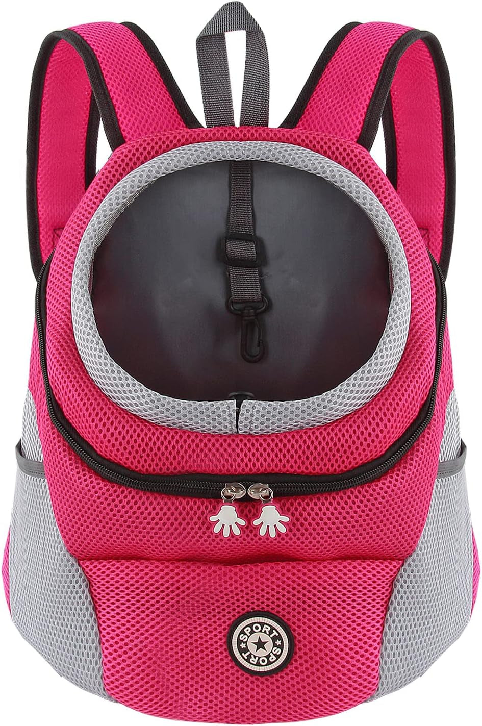 Dog Carrier Backpack Small Pet Travel Bag Puppy Pet Front Pack with Breathable Head-Out Design and Waterproof Bottom Airline Approved for Outdoor Hiking Travel (S, Rosered)