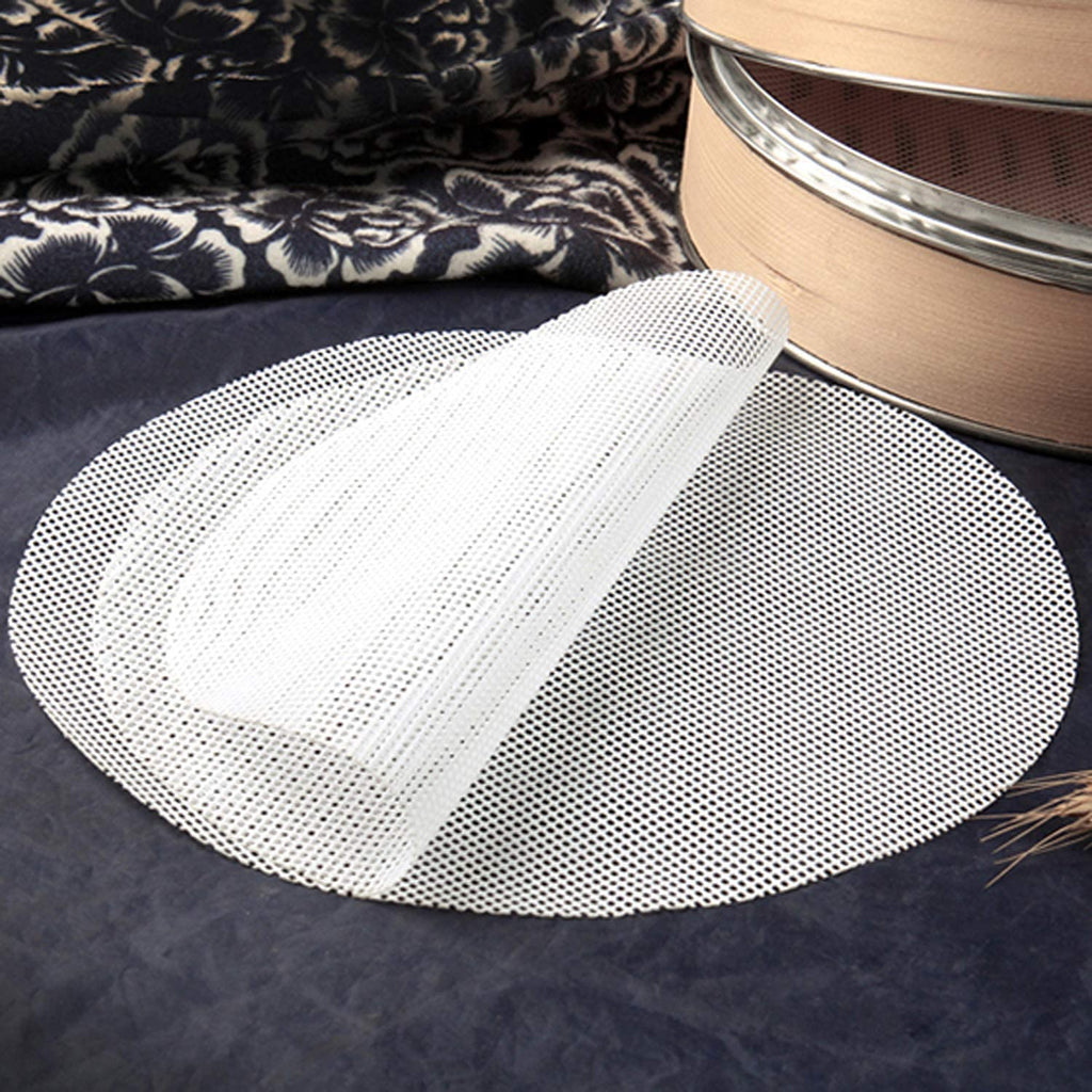 4Pcs 10 Inch Non Stick Silicone Steamer Liners Mesh Mat Pad Steamed Buns Dumplings Baking Pastry Dim Sum Mesh