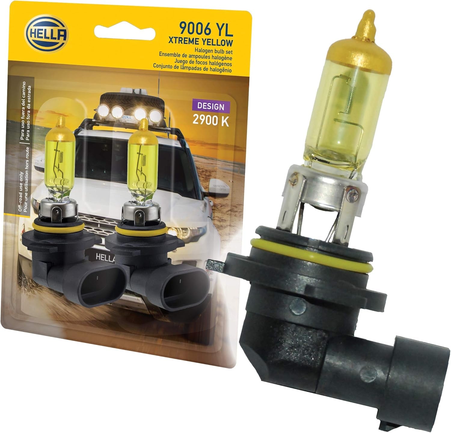 9006 YL Twin Blister Xtreme Yellow Bulb (12V 55W), 2 Pack