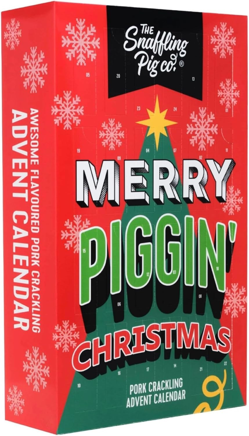 Pork Crackling, Merry Piggin' Christmas Advent Calendar, 240 G (Pack of 1)