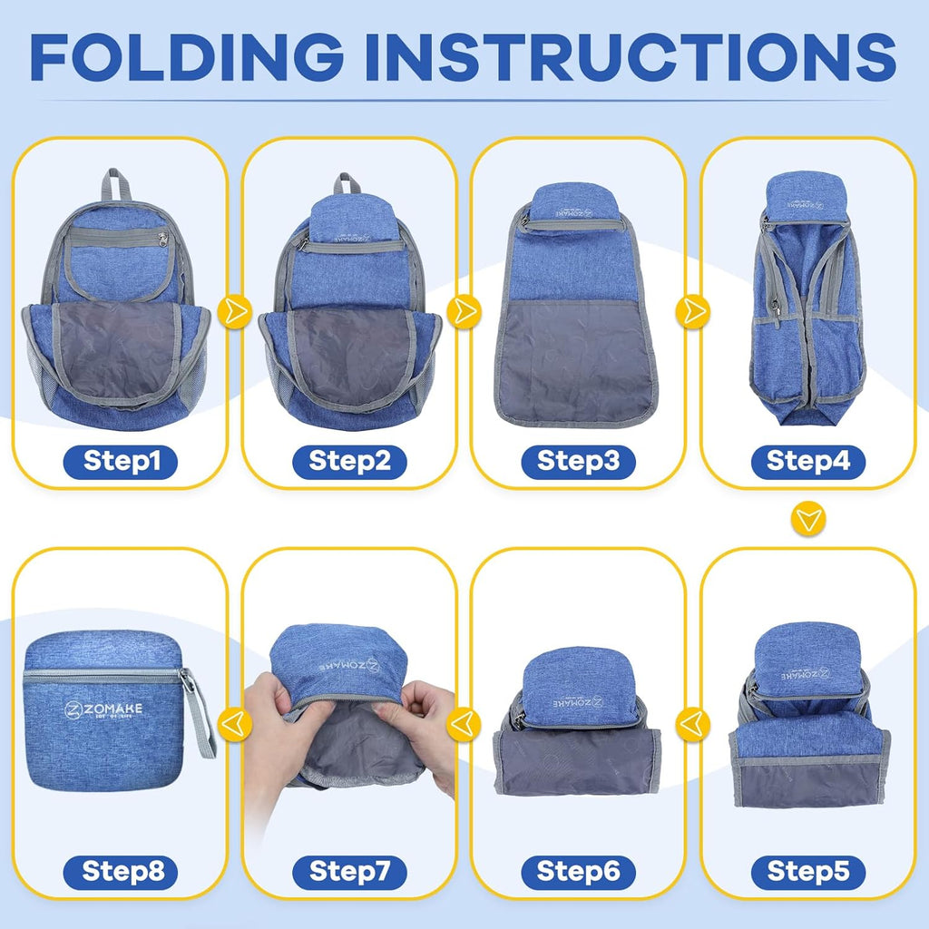 Ultra Lightweight Packable Backpack 10L, Small Daypack Light Foldable Backpacks Water Resistant Day Bag for Hiking(Dark Blue)