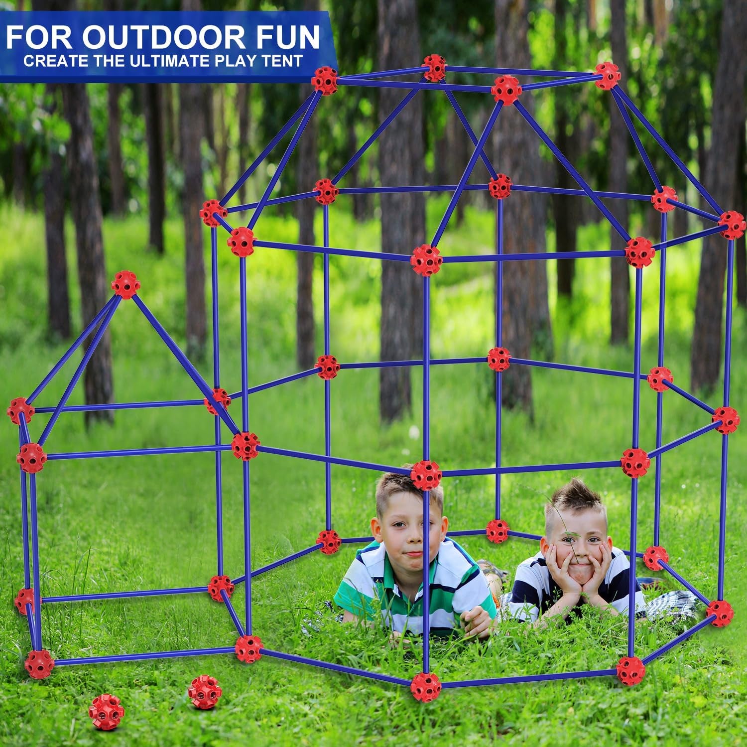 180 Pack Fort Building Kits for Kids Age 4, 5, 6, 7, 8+ Years Old, Creative STEM Building Toys for DIY Castles, Tunnels, Play Tent, Ideal Christmas, Birthday Gifts for Boys & Girls