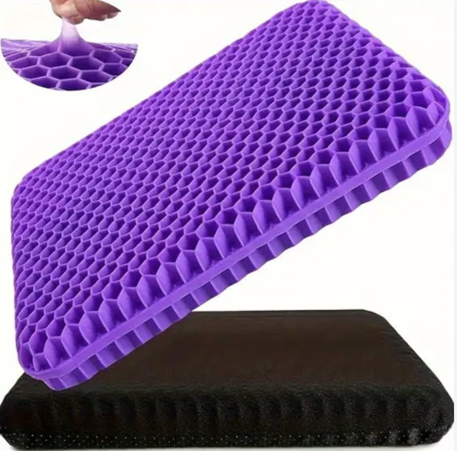 1 X GEL Seat Cushion with Cover -EGG Seat Cushion, Tailbone & Lumbar Support, Truck Driver, Wheelchair, Office Chair, HONEYCOMB Seat Cushion, Orthopaedic Seat Cushion Support Pad (1 Cushion)