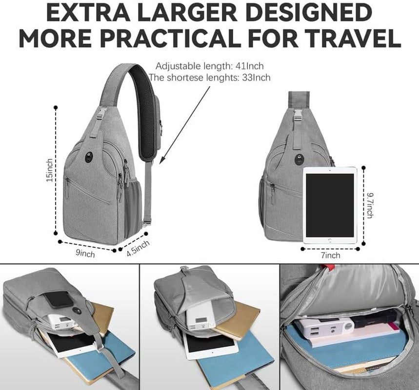 Sling Backpack for Women, Laptop Backpack, anti Theft Sling Bag for Men, Casual Lightweight Travel Backpack Hiking Single One Strap Daypack Chest Backpacks Walking Cycling Back Pack