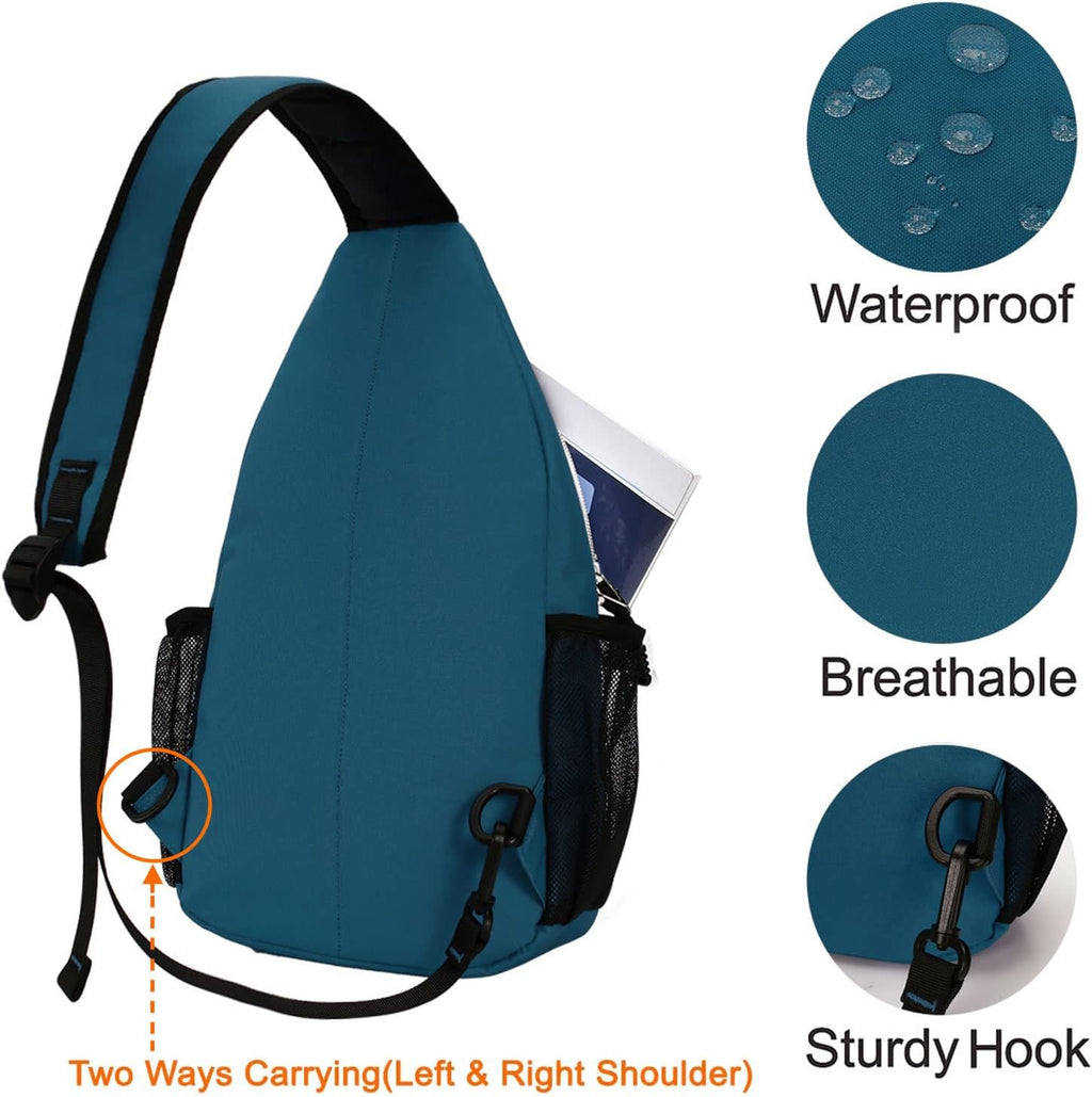 Rope Sling Backpack (Up to 13 Inch), Multipurpose Crossbody Chest One Shoulder Outdoor Travel Hiking Daypack