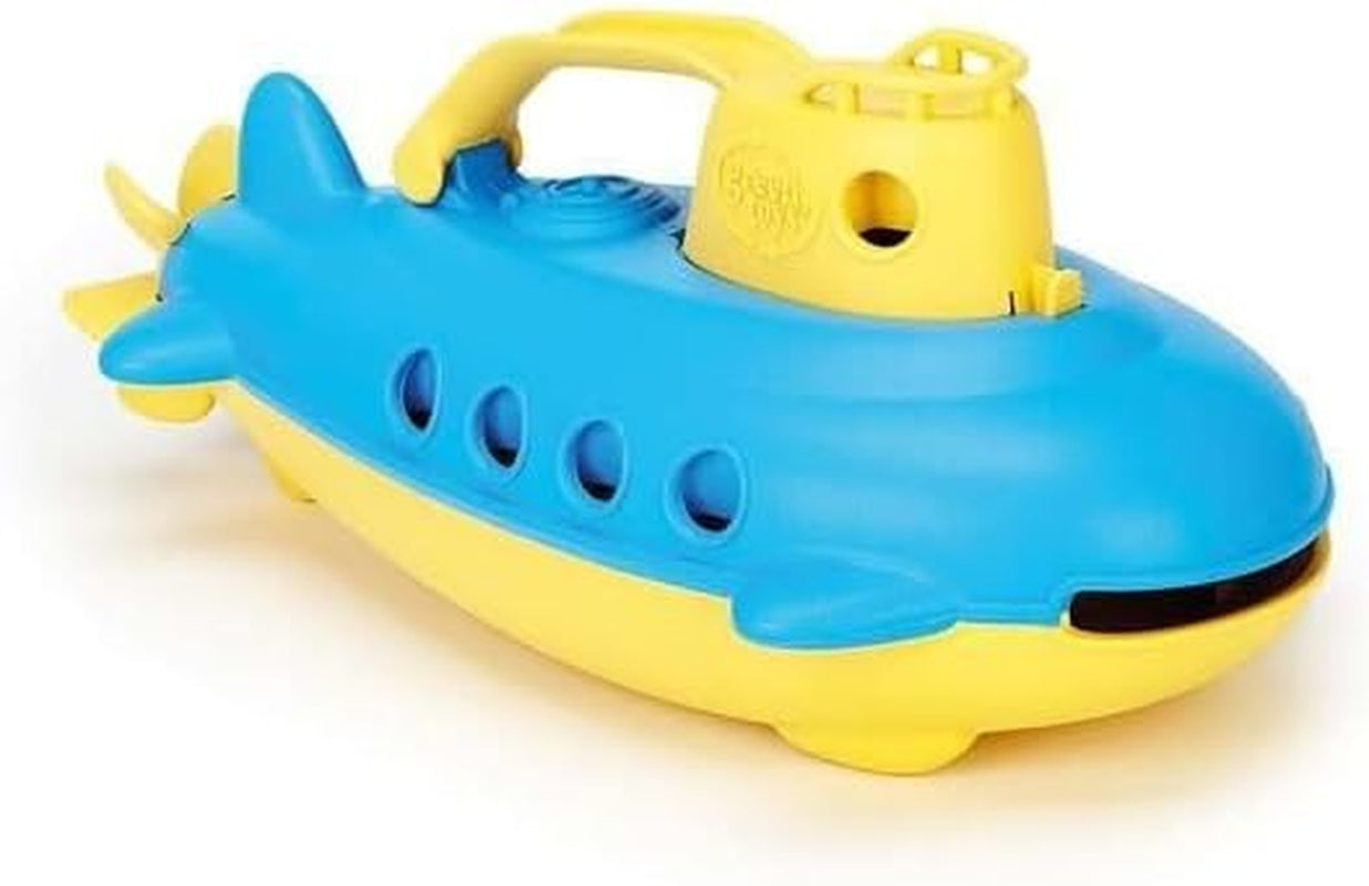 Submarine in Yellow & Blue - BPA Free, Phthalate Free, Bath Toy with Spinning Rear Propeller. Safe Toys for Toddlers, Babies