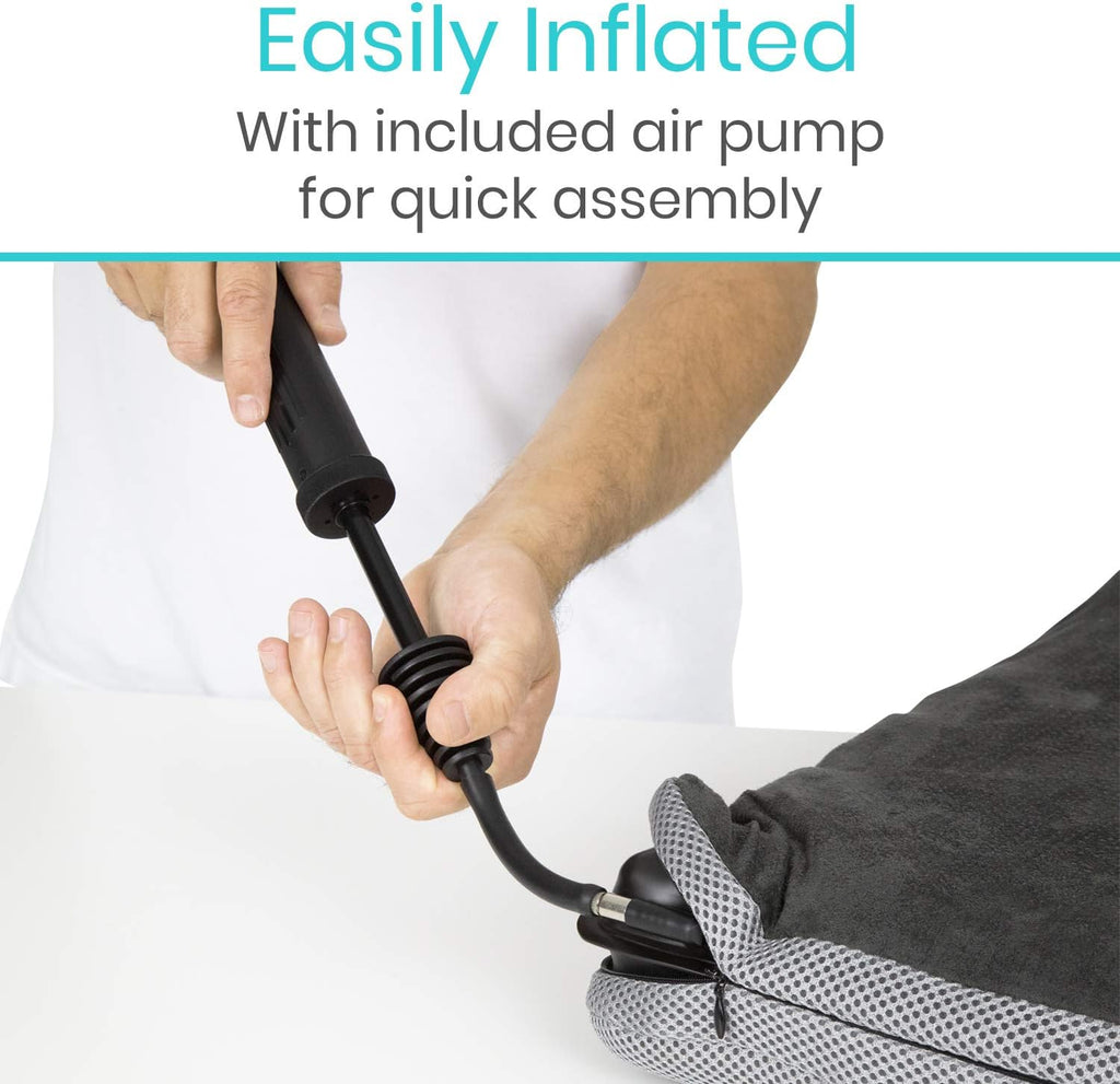 Air Seat Cushion - Pressure Relief Back Support Pad for Tailbone, Sciatica, Coccyx Pain - Orthopedic Seating for Car, Office Chair, Wheelchair, Travel - Portable and Inflatable - Soft or Firm