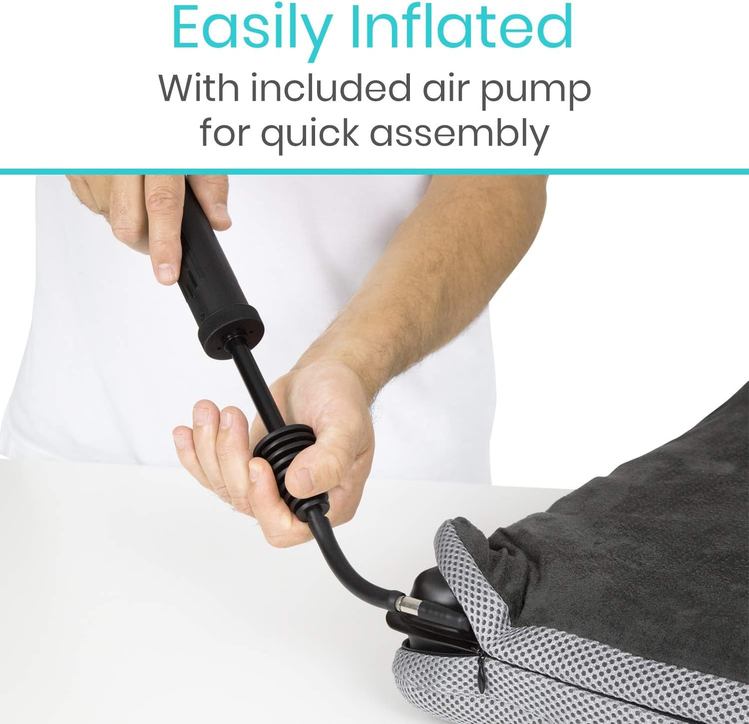 Air Seat Cushion - Pressure Relief Back Support Pad for Tailbone, Sciatica, Coccyx Pain - Orthopedic Seating for Car, Office Chair, Wheelchair, Travel - Portable and Inflatable - Soft or Firm