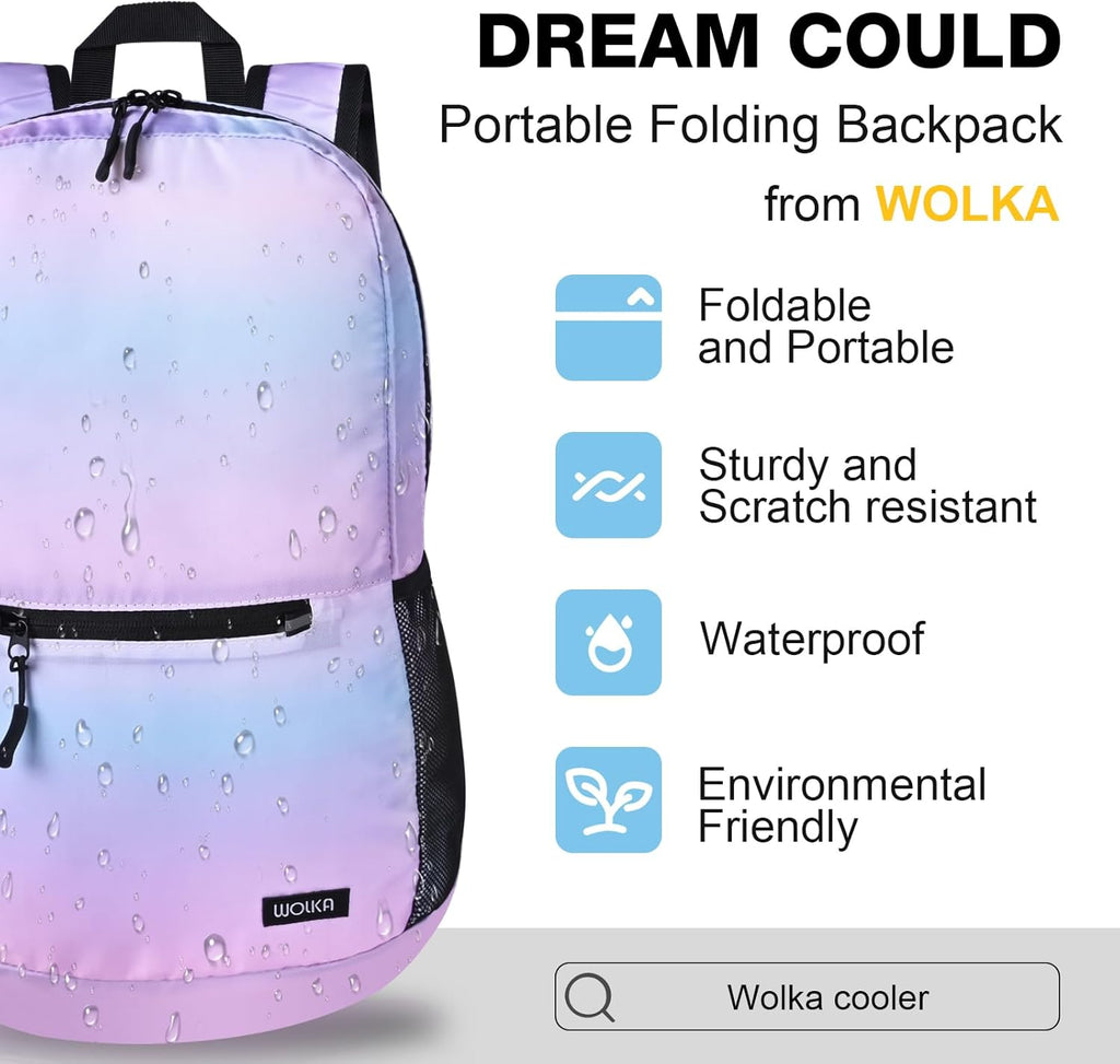 Ultra Lightweight Packable Backpack，Small Waterproof Foldable Daypack,Collapsible Traveling Hiking Backpack 20L,Compact Mini Backpack for Women,Portable High Strength Nylon Backpack(Pink)