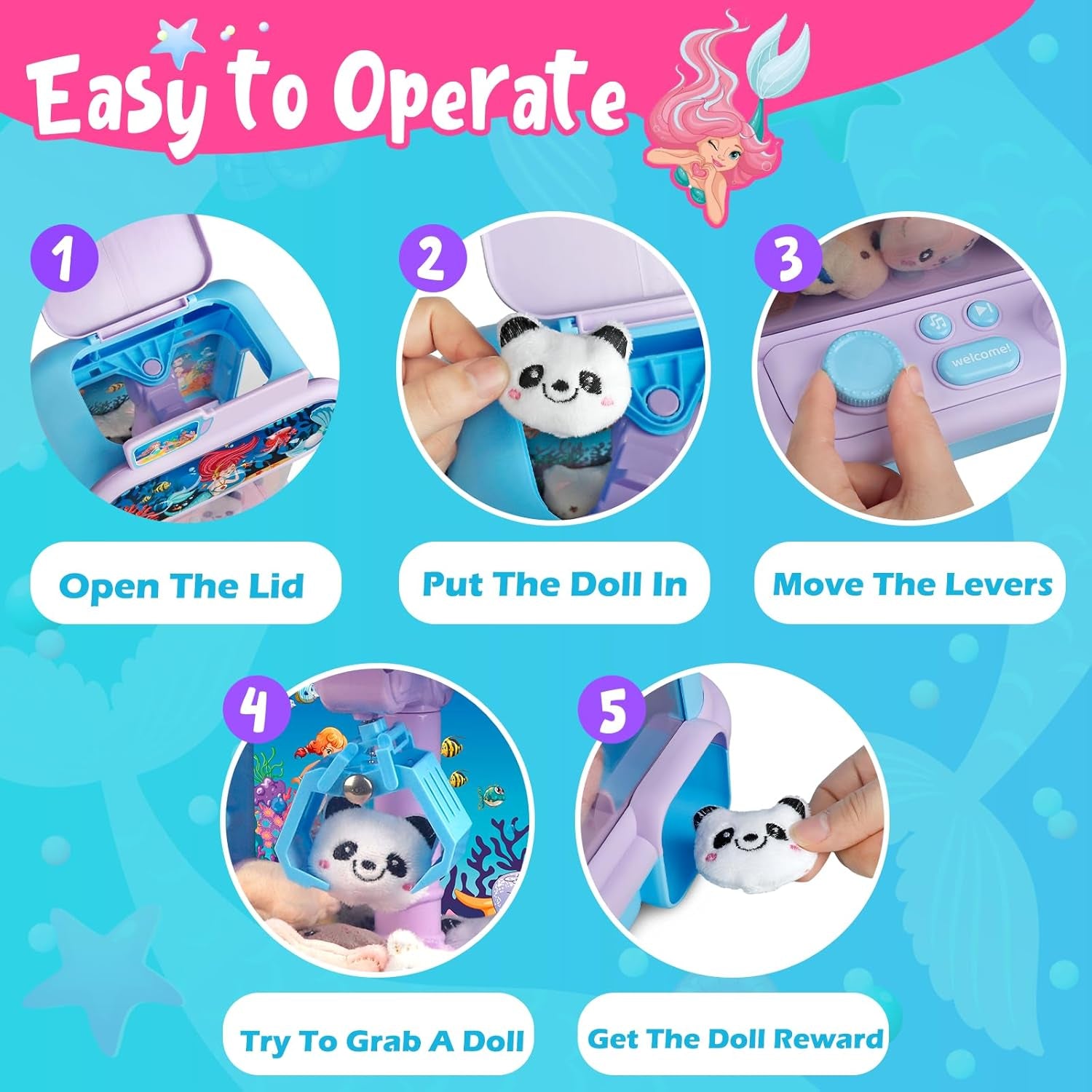 Claw Machine for Kids,Mini Vending Machines Candy Grabber Prize Dispenser Toys for Girls Boys, Electronic Arcade Game with 20 Mini Plush Toys for Party Easter Birthday Gifts