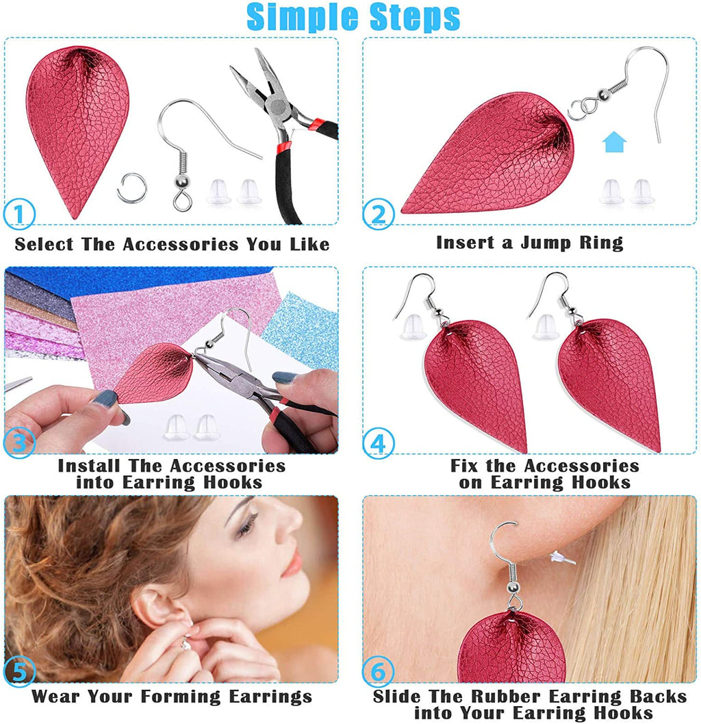 720Pcs Earring Making Kit with Hypoallergenic Earring Hooks, Backs and Jump Rings