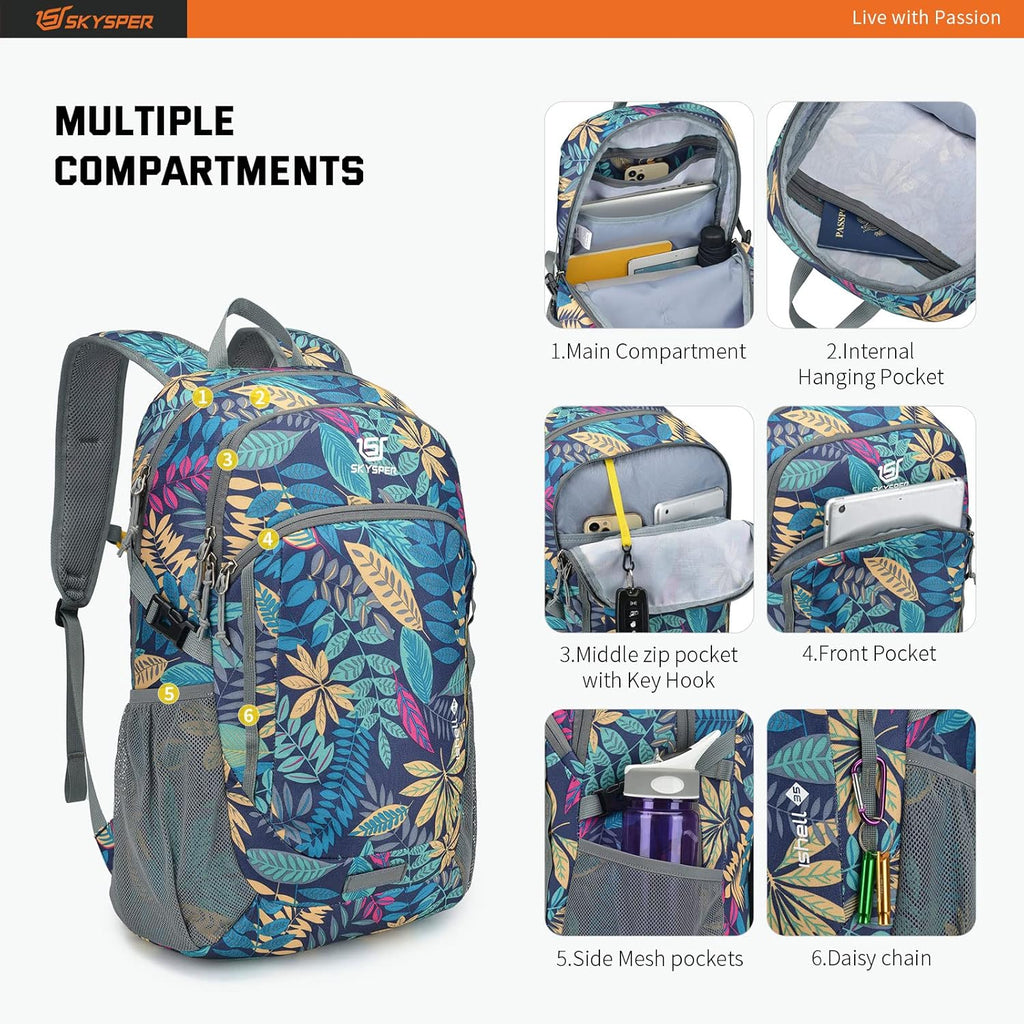 Packable Hiking Backpack 35L Lightweight Travel Daypack Waterproof Hiking Daypack for Women Men