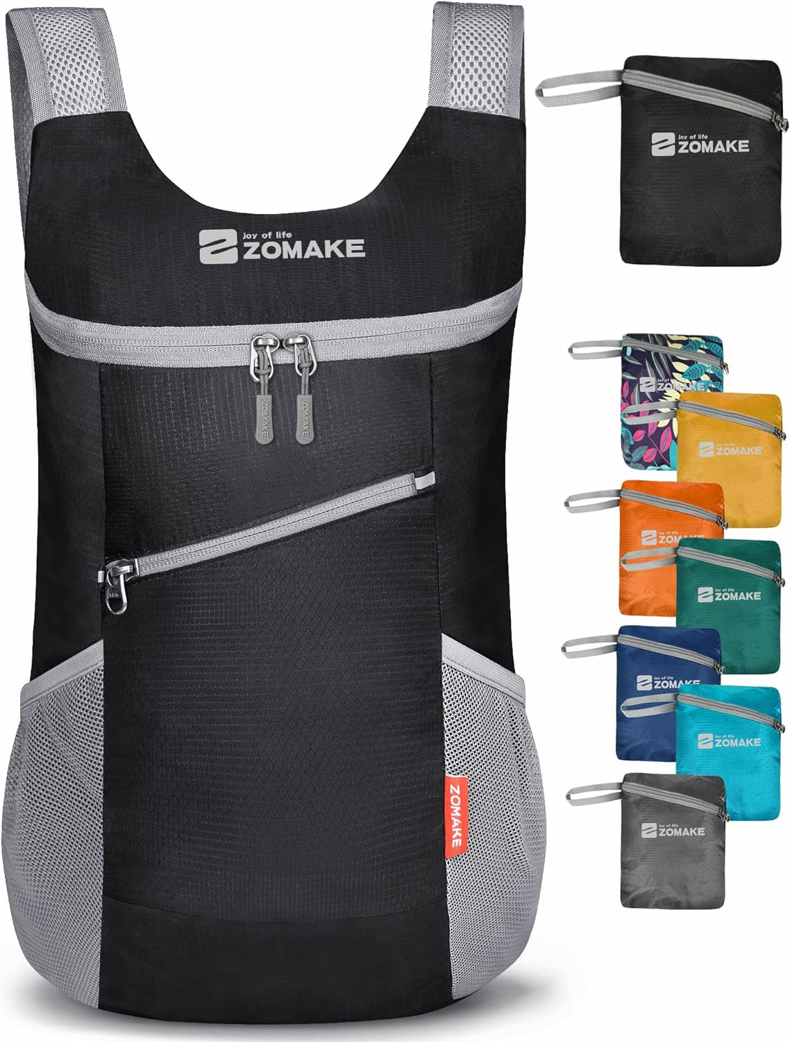 Lightweight Packable Backpack 14L, Foldable Backpacks Small Daypack Hiking Daypacks Water Resistant Day Bag for Travel(Black)