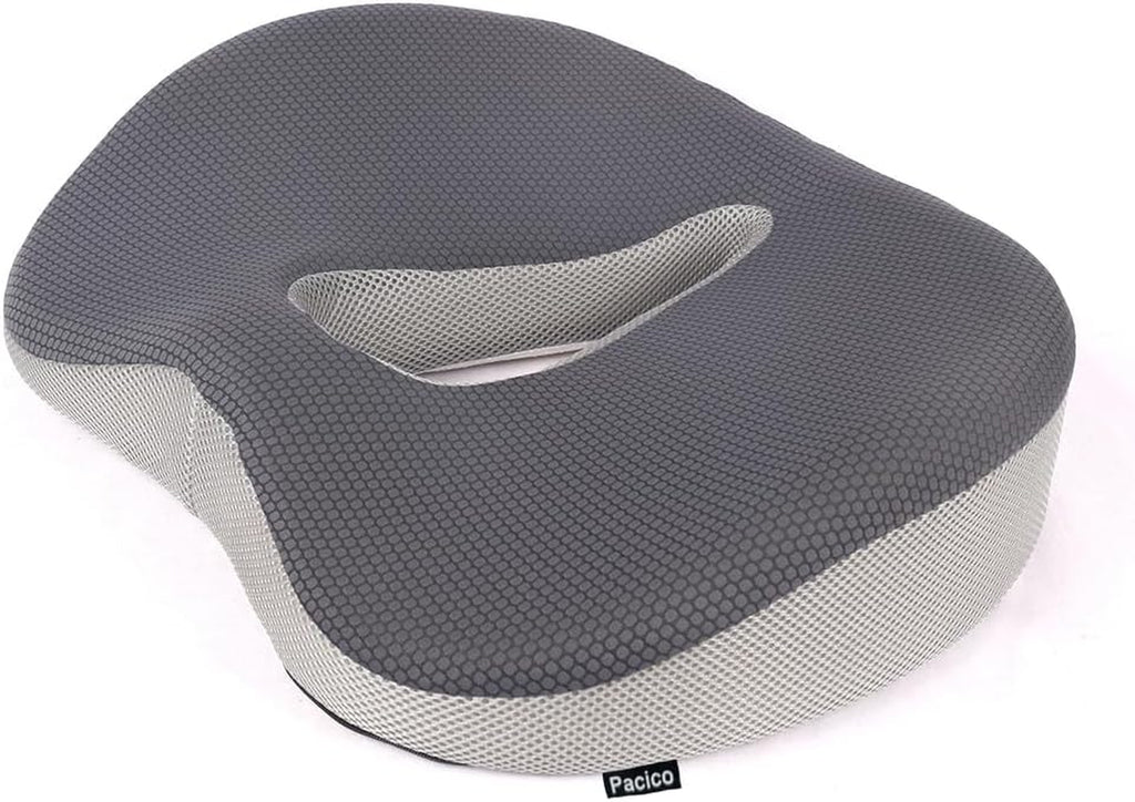 Memory Foam Seat Cushion for Office Chair, Home Chair, Car Seat, Airplane, Wheelchair, Pain Relief for Long Sitting, Non-Slip Bottom, Removable Cover