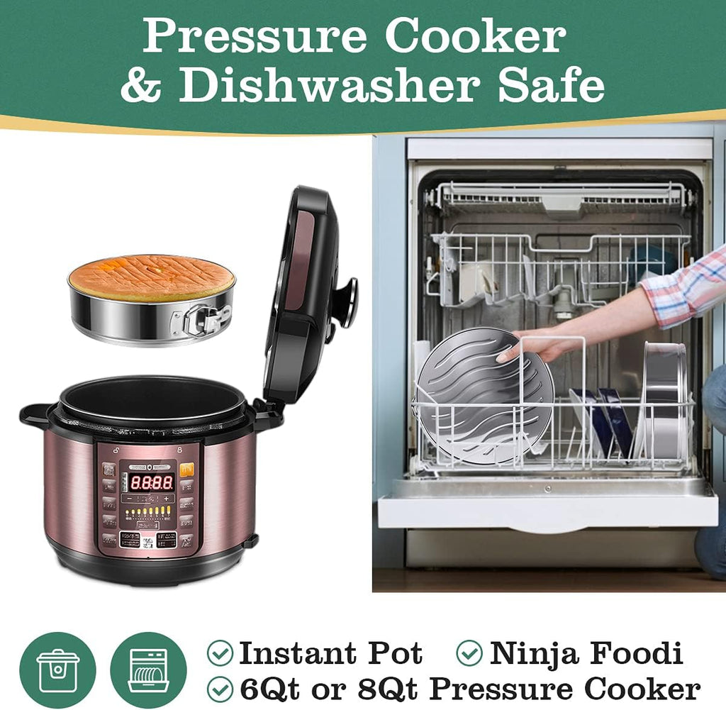 Stainless Steel Cake Pan Set - 3 Sizes 4" 7" 9" Leakproof round Cheesecake Pan with Removable Bottom, 50 Pcs Parchment Paper Liners and 7 Pcs Russian Piping Tips