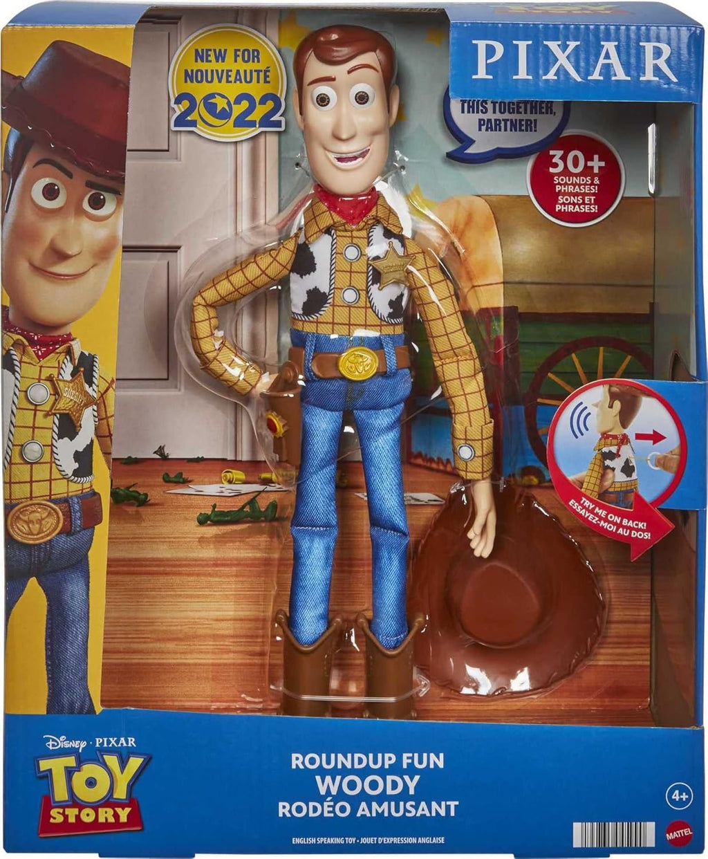 Disney Pixar Toy Story Talking Woody Action Figure & Accessory, Roundup Fun 12-Inch Collectible with 30+ Sounds & Phrases