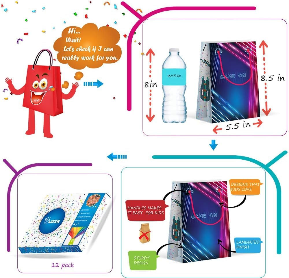 - Celebrate with an Impression Premium Laser Tag Party Favors, Gift Bags, 12 Pack