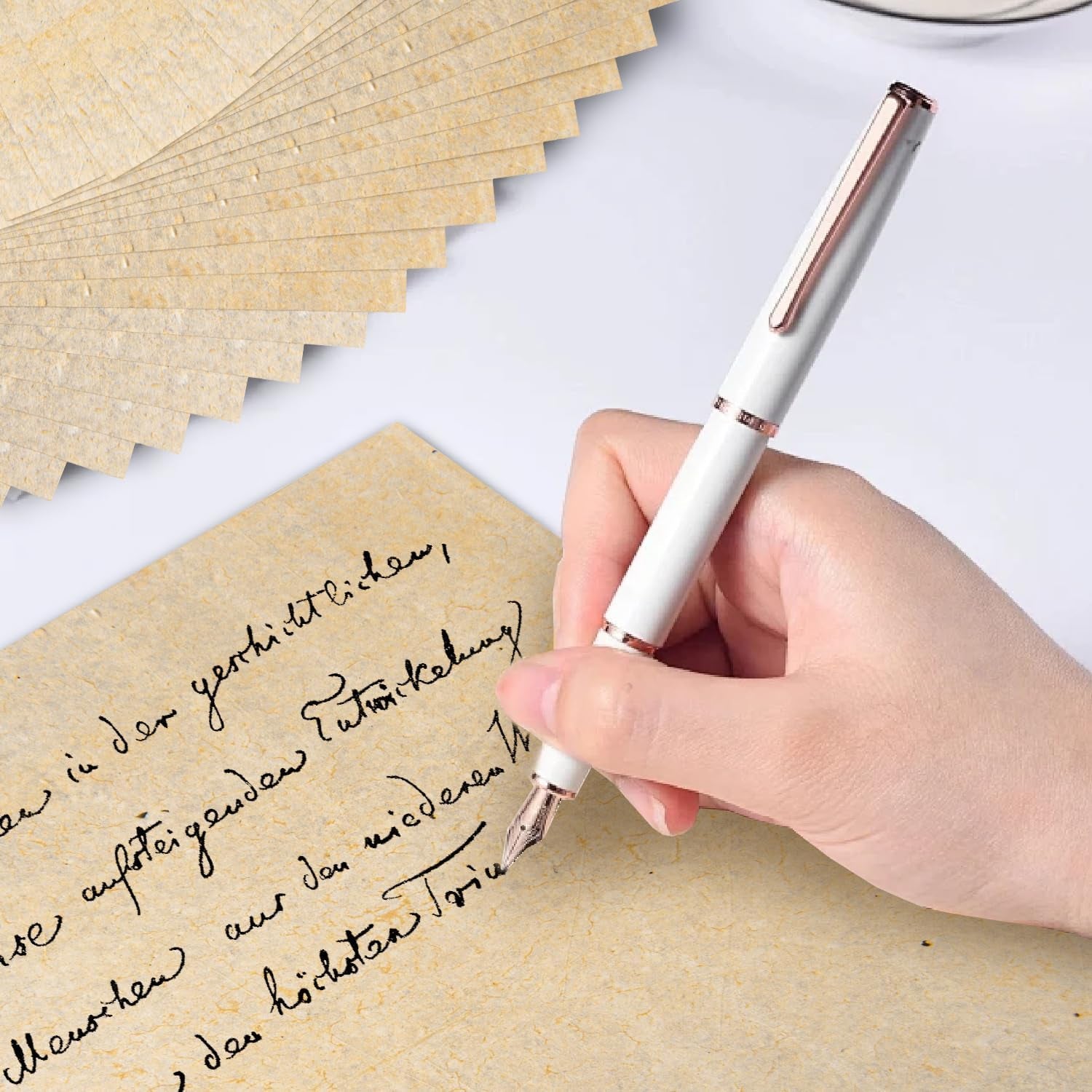50 Sheets Vintage Paper, A4 Parchment Paper for Craft, Parchment Certificate Paper, 100GSM Certificate Paper A4 for Printer, Papyrus Paper Handmade Paper for Craft Writing