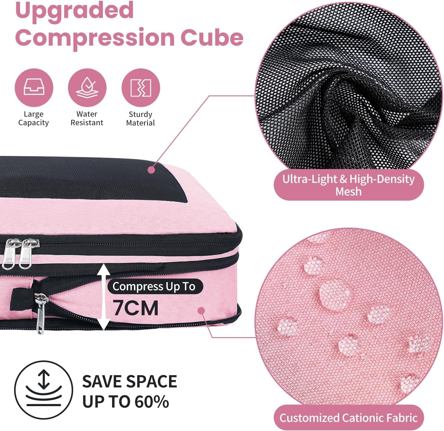 8 Set Compression Packing Cubes for Suitcases, Full Open & Visible Design, Luggage Organizer Bags Set for Carry On, Travel Essentials Travel Gifts for Women with Laundry Bag and Shoe Bag