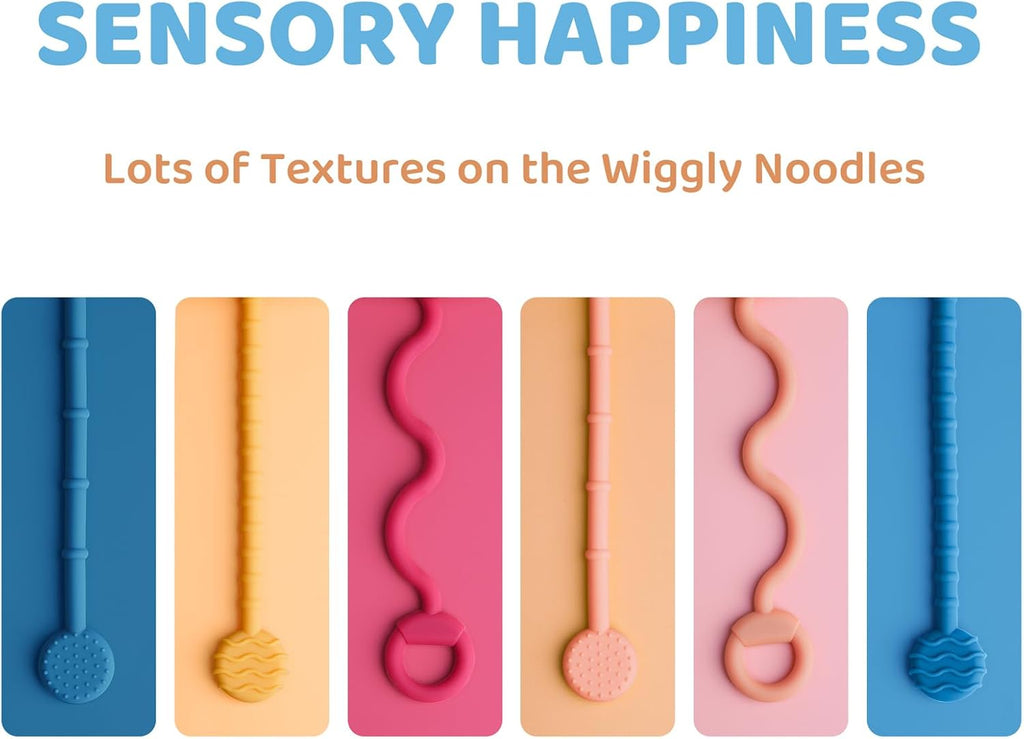 Montessori Toys for Baby 1+ Years Old, Sensory Development Toys for Toddlers 1-3, Silicone Pull String Travel Toy for 18+ Months, Gift for Baby Shower Infants Car Seat High Chair