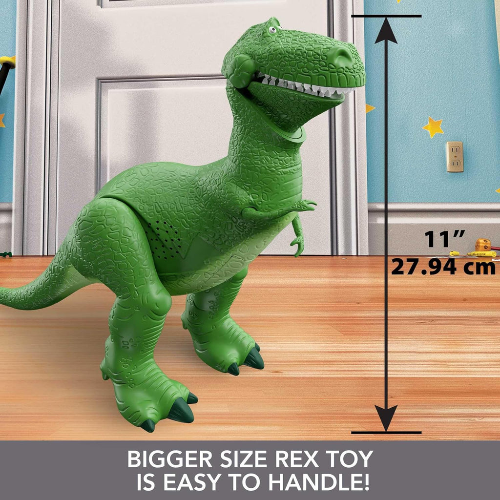 Disney and Pixar Toy Story Talking Dinosaur Action Figure with Movng Arms, Roarin’ Laughs Rex Dino Toy, 10.8-Inch T Rex with 40+ Sounds & Phrases