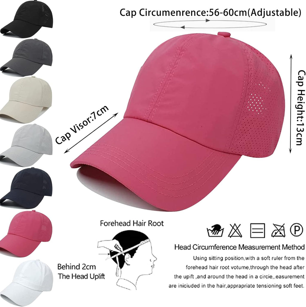 Womens Criss Cross Ponytail Baseball Cap,High Messy Bun Ponycap Quick Drying Mesh Outdoor Sports Hat with Ponytail Hole Adjustable Travel Summer Hat
