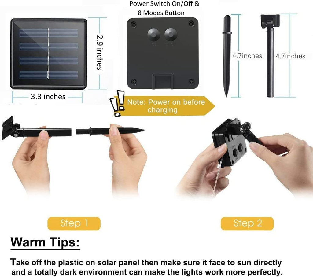 Solar Fairy String Lights outside Blue, Multi Strand 180 Leds Watering Can Light for Outdoor, Waterproof Solar Powered Waterfall Lights, Firefly Bunch Lights for Garden Décor