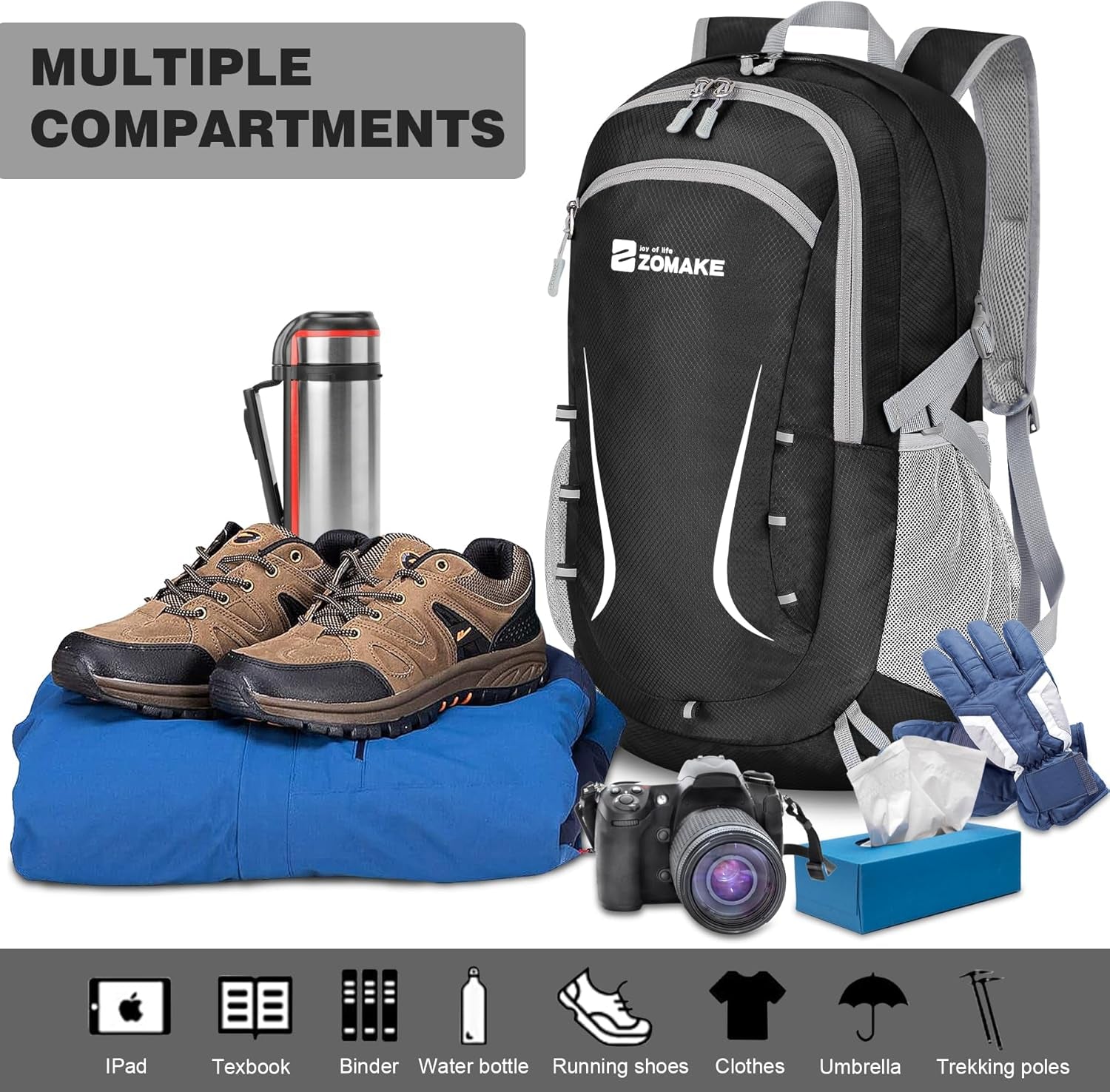 Lightweight Packable Backpack 35L, Foldable Backpacks Water Resistant Collapsible Light Daypack for Hiking