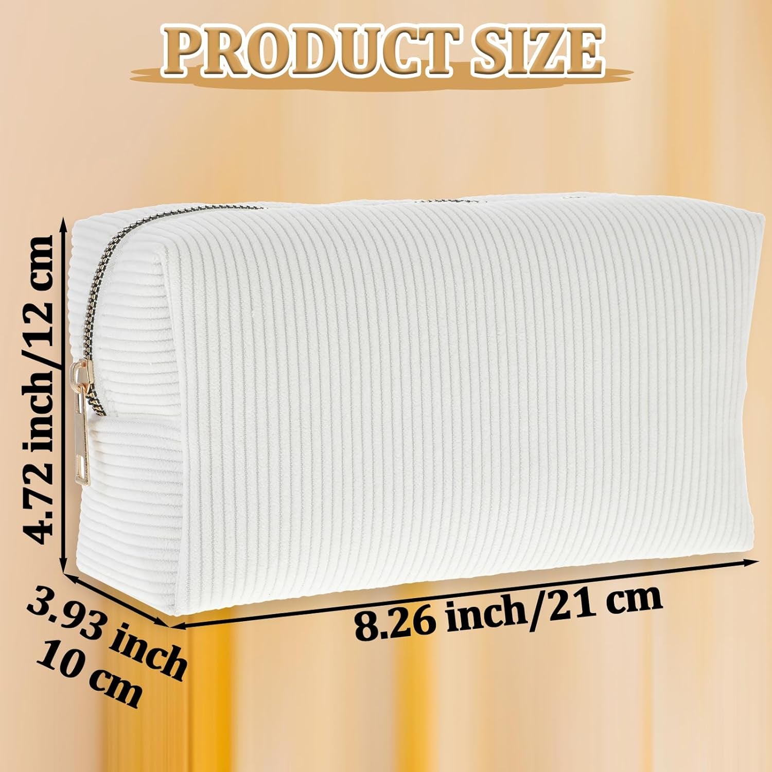 Makeup Bag Travel Cosmetic Bag, White Stripes Makeup Pouch for Women Travel Makeup Organizer Bag, Small Plush Make up Pouch Purse Cosmetic Bags Toiletry Skincare Bag