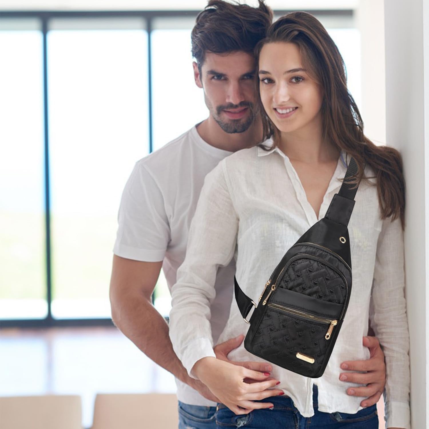 Crossbody Sling Backpack Sling Bag for Women, Small Chest Bag Daypack Fanny Pack Cross Body Bag for Sports Hiking