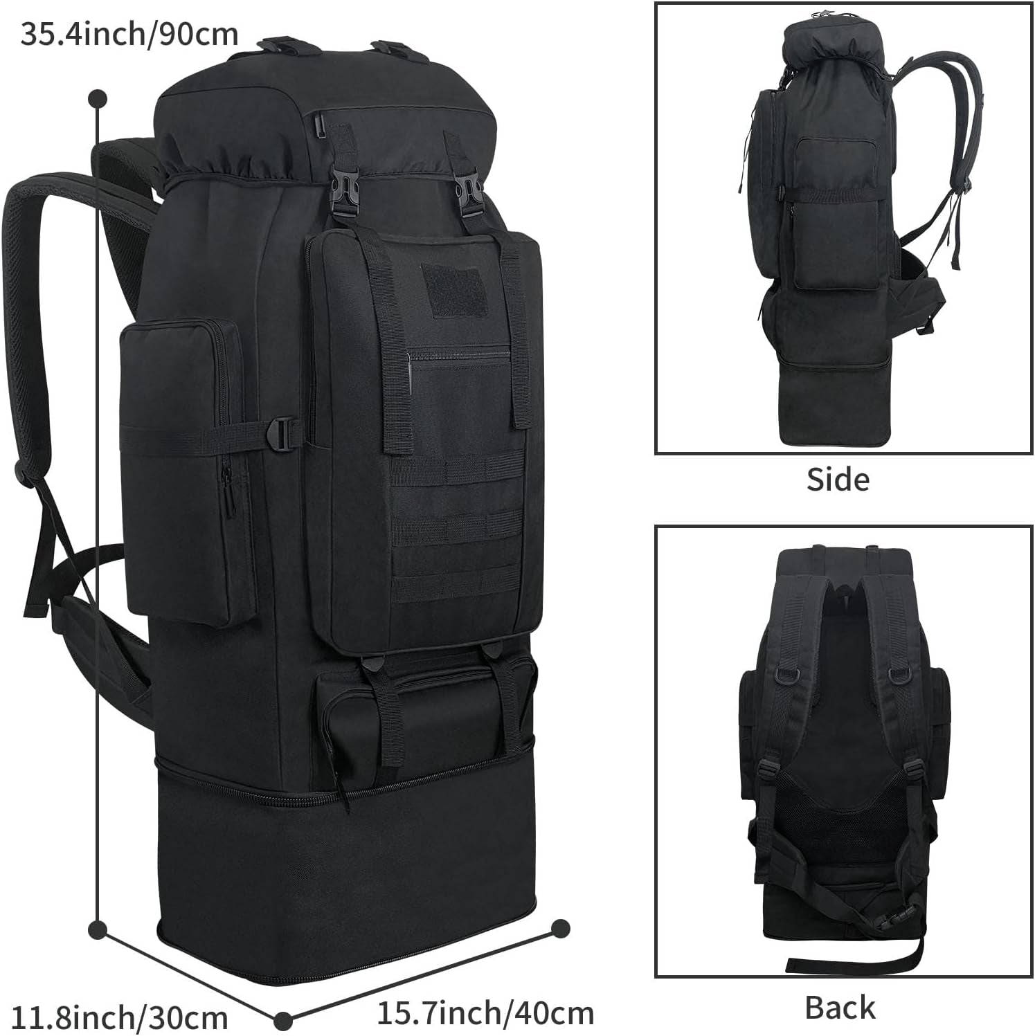 80L 100 Liters Camping Hiking Military Tactical Backpack,Water Resistant Large Travel Daypacks Outdoor MOLLE Rucksack