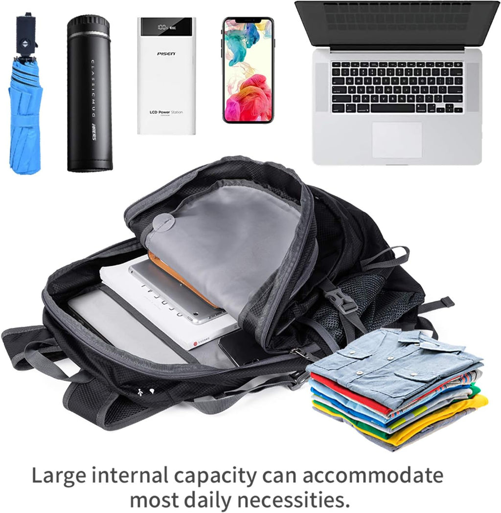 NODLAND Lightweight Backpack Travel 40L Foldable Water-Resistant Daypack, Hiking Outdoor Camping Rucksack for Men Women