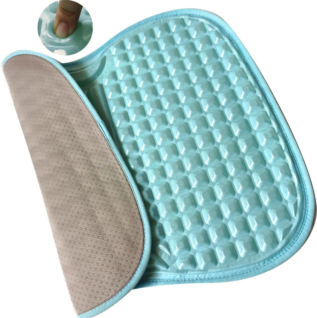 Thin Model Portable Gel Seat Cushion for Airplane Long Flights, Foldable Seat Cushion for Long Sitting, Office Chair Desk Seat Cushion for Pressure Relief, Waterproof Chair Seat Pads for Camping