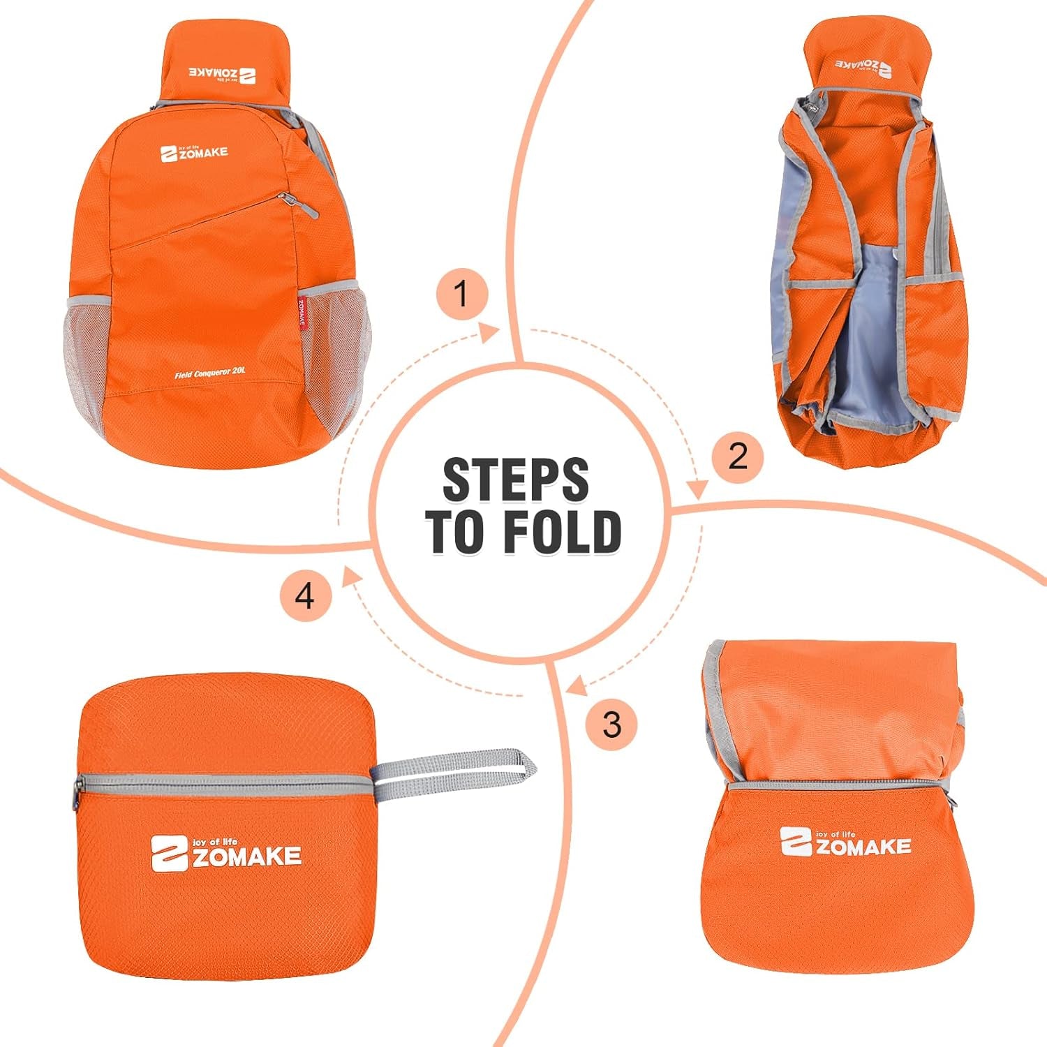 Lightweight Packable Backpack 20L, Foldable Backpacks Small Daypack for Hiking Water Resistant Day Bag for Travel