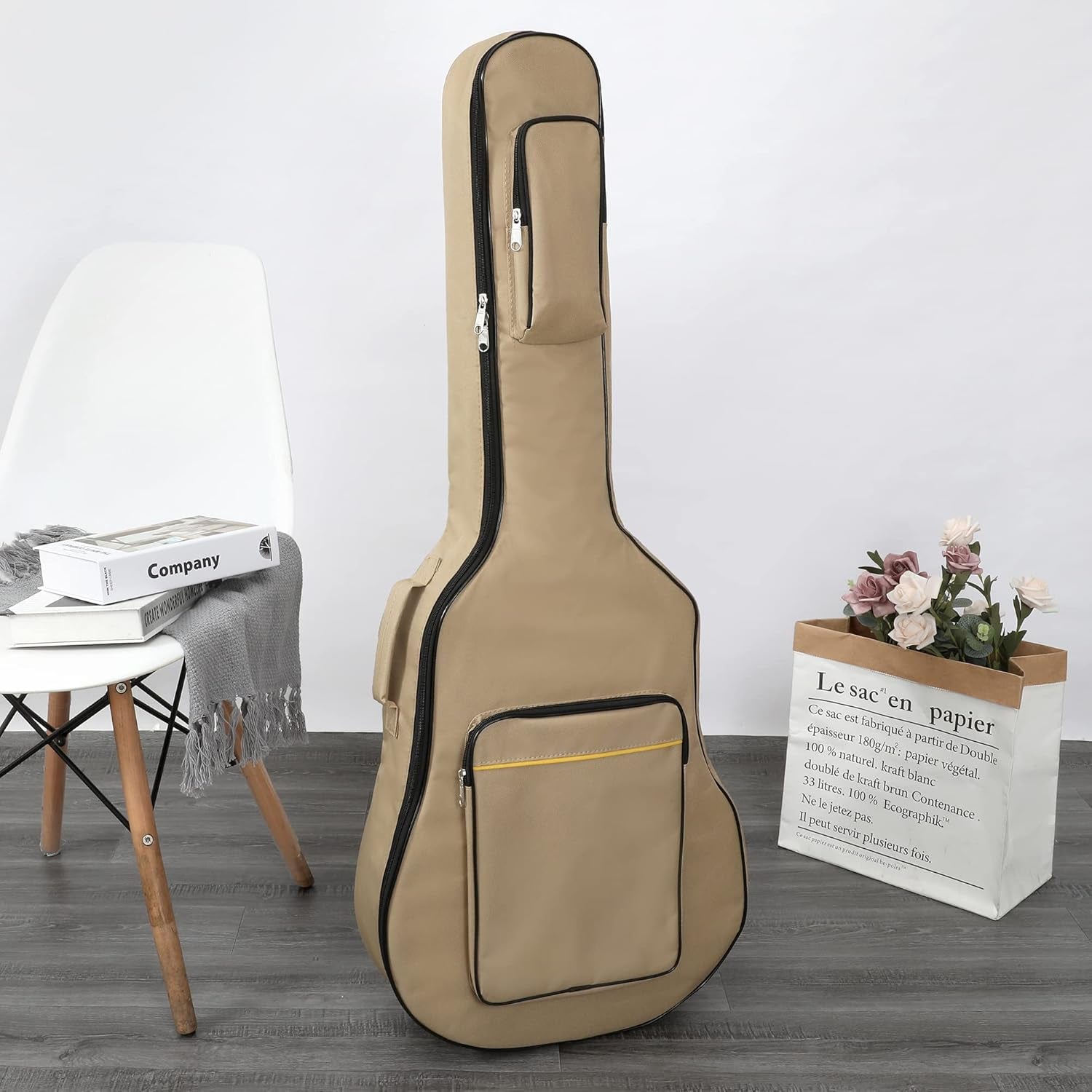 Guitar Bag with Shoulder Straps - Waterproof Padded Case - Bass, Acoustic & Classical Guitar Gig Bag - Perfect for Travelling
