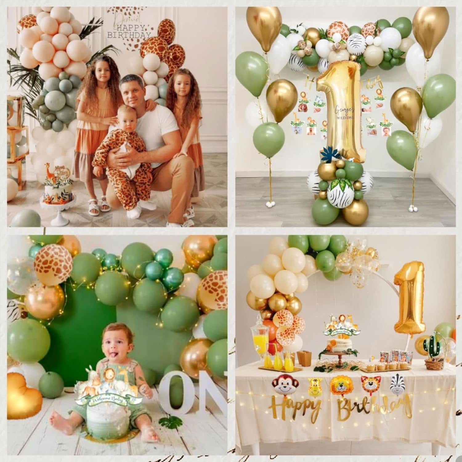 1St Birthday Decorations for Boys Girls, Wild One Birthday Decorations Jungle Safari First Birthday Decorations for Kids Boys