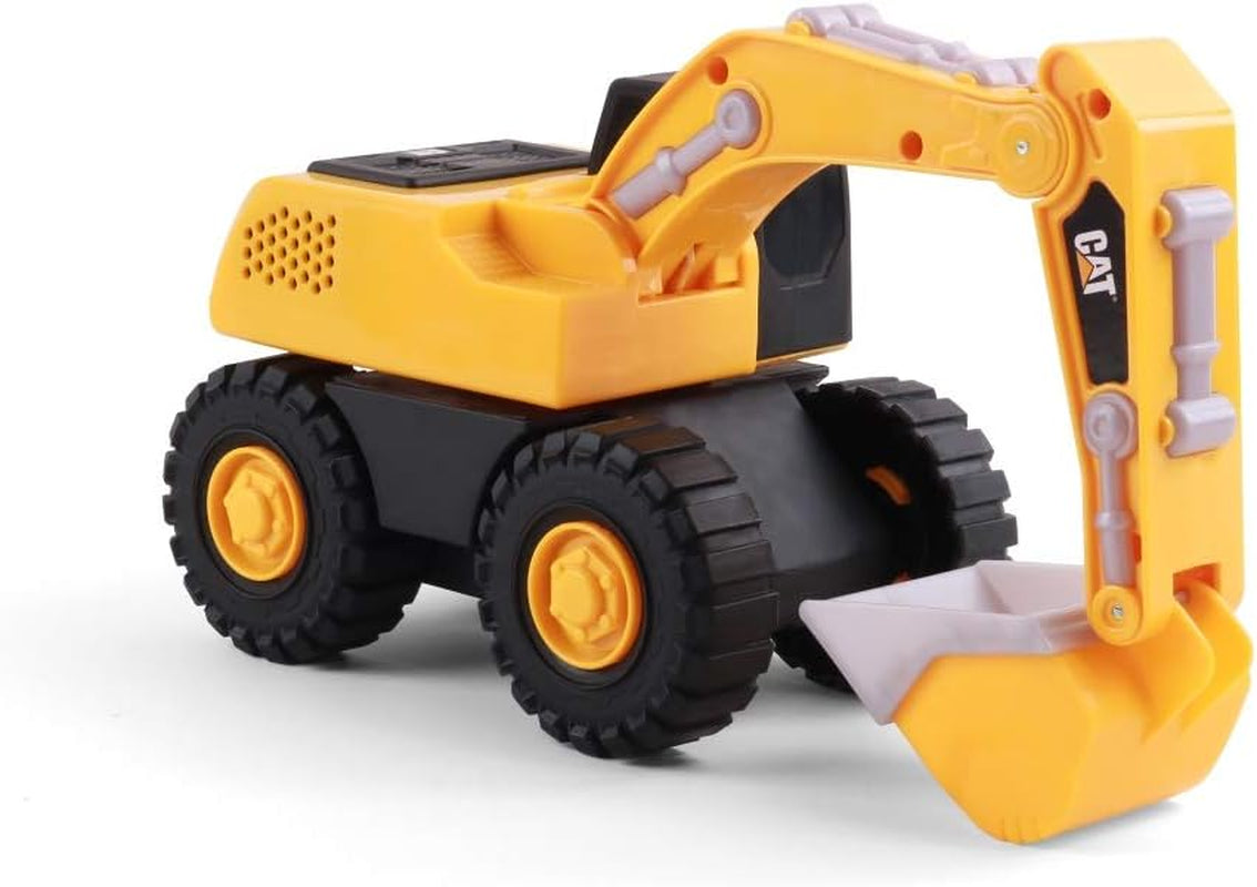 Construction Toys, Tough Machines Toy Excavator, 10" W/Realistic Lights & Sounds, Rumbling Action, Movable Parts & Sturdy Plastic Construction