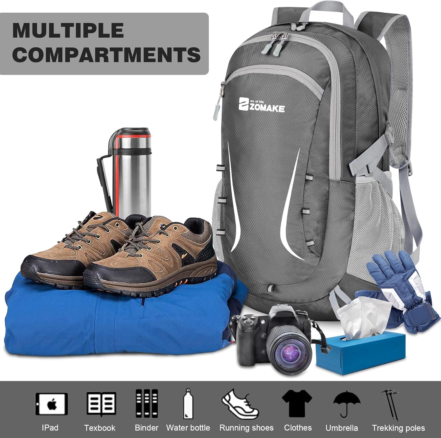 Lightweight Packable Backpack 35L, Foldable Backpacks Water Resistant Collapsible Light Daypack for Hiking