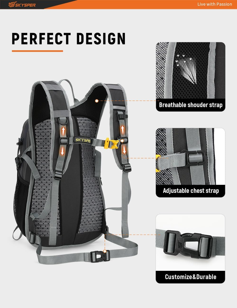 Hiking Backpack - 20L Small Hiking Daypack Lightweight Hiking Backpack, Breathable Day Pack, Backpacking for Women Men