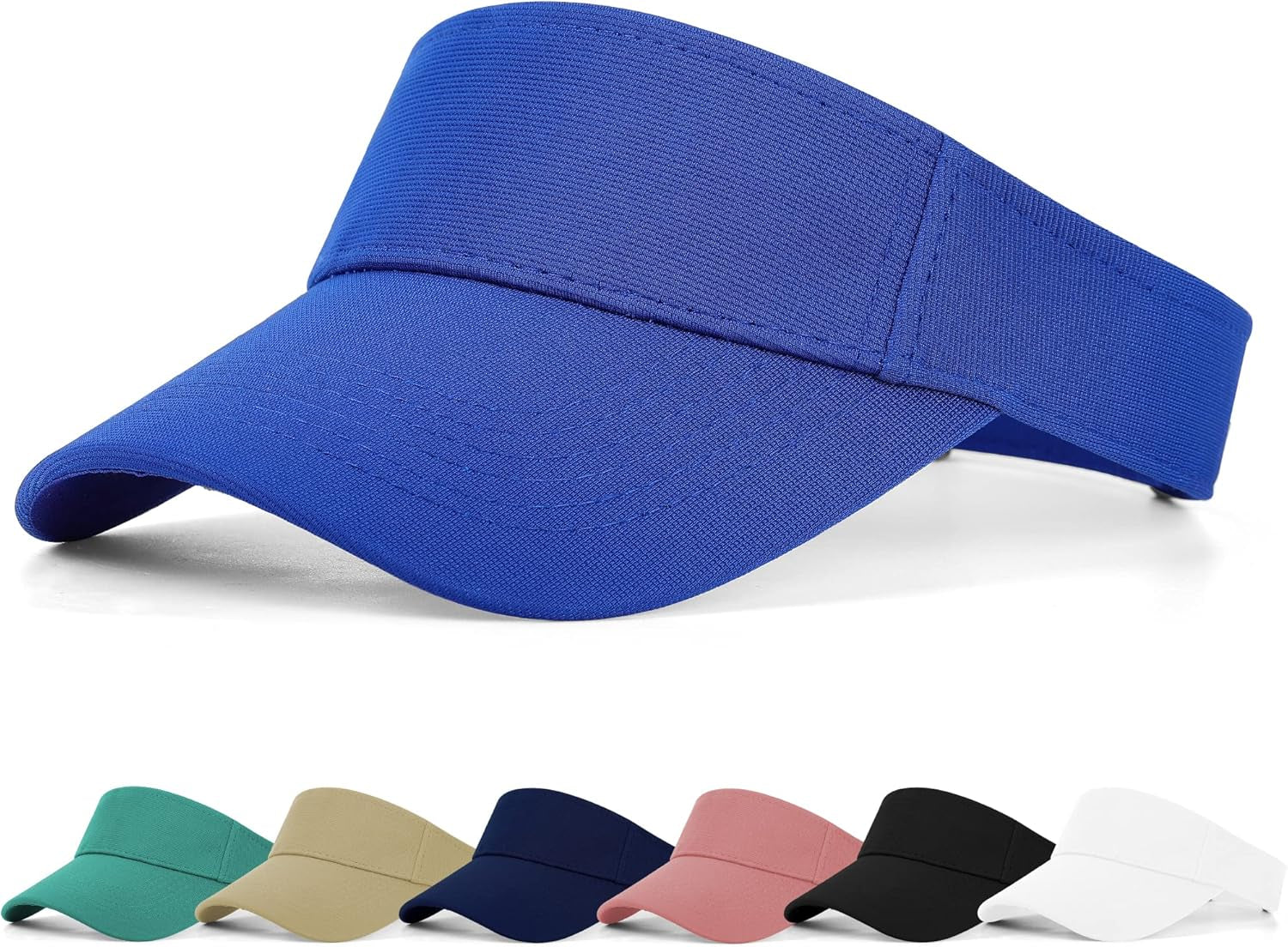 Sun Visor Cap - Women Ponytail Baseball Cap for Women and Ladies, Long Peak Thicker Sweatband Adjustable Hat for Golf Cycling Fishing Tennis Running Jogging Visor Hats for Men