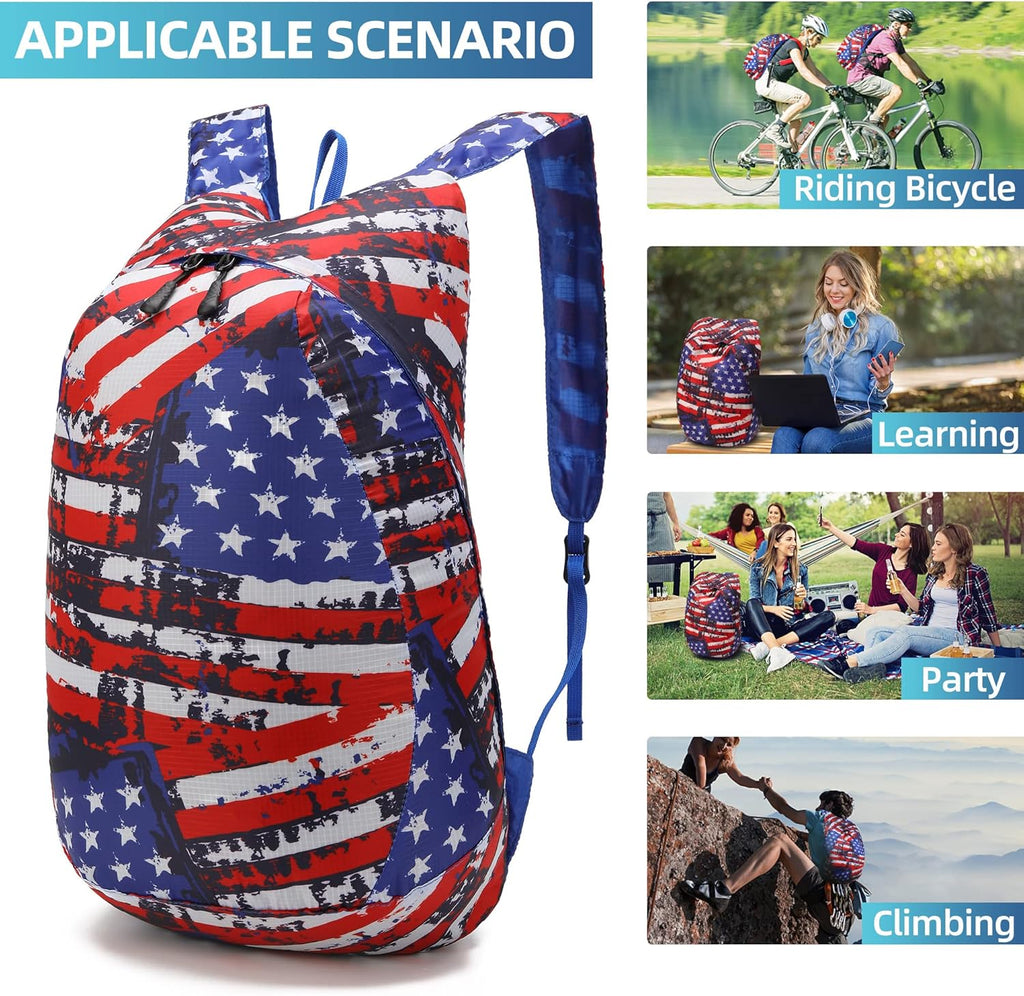 Ultra Lightweight Water-Resistant Packable Backpack, Foldable Hiking Daypack for Travel Camping Cycling Outdoor