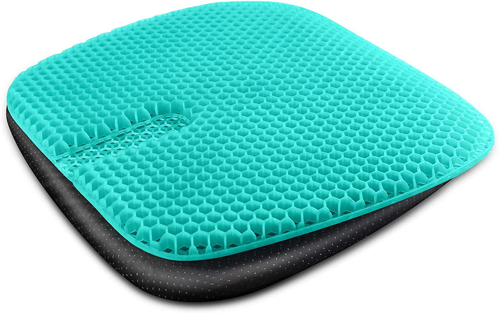 Gel Seat Cushion for Long Sitting, Gel Cushions for Pressure Sores Relief, 18.5X17.3X1.2 Inches Car Seat Cushion of Ventilative Cooling Gel, Seat Cushions for Office Chairs