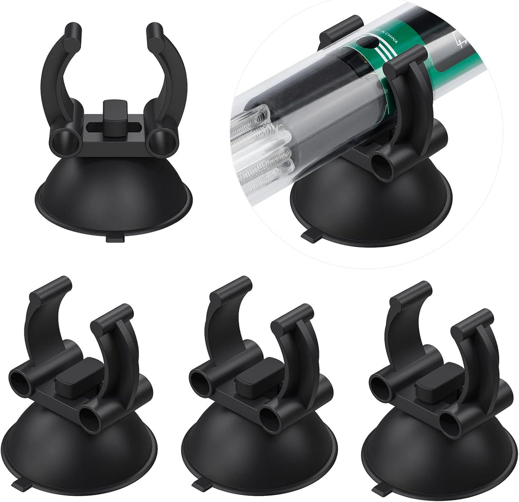 3.3Cm Aquarium Heater Suction Cups Suckers with 2.4Cm Clips Black Standard Heating Rod Holders Clamps for Fish Tanks (Not for Airline Tubing), 12 Pack