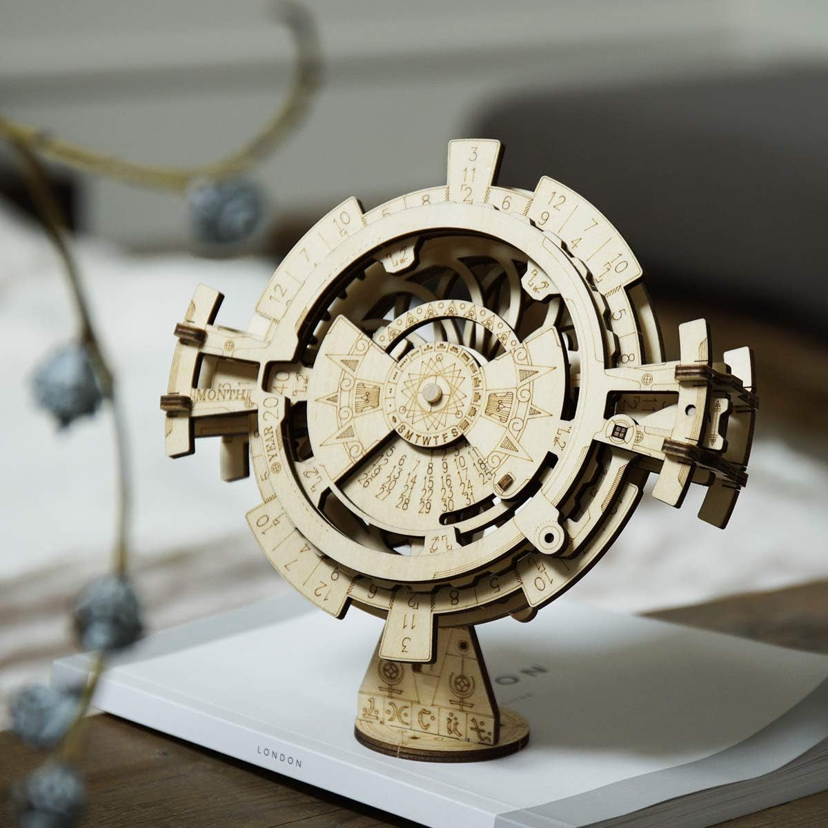 Perpetual Calendar 3D Wooden Puzzles/Mechanical Models/Propelled Model Mechanical Model Construction Kits for Teens and Adults